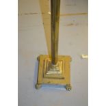 Brass Corinthian column standard lamp (lacking shade)