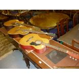 Belcanto six string acoustic guitar together with a similar Egmond guitar and a Framus guitar (a/f)