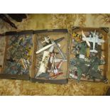 Large collection of various injection moulded aircraft models in three boxes