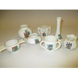 Seven items of Goss crested porcelain