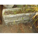 Pair of small cast concrete rectangular garden planters