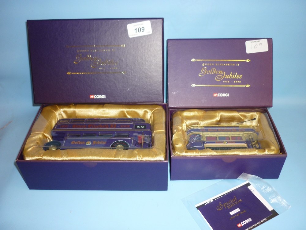Corgi Queen Elizabeth II Golden Jubilee double decker bus in original box,