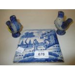 Two German stoneware bird form whistles,