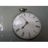 18th Century London silver pair case pocket watch with fusee movement inscribed Thomas Yeo,