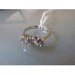 18ct White gold three stone diamond ring, approximately 1.