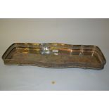 Silver plated drinks tray with pierced gallery