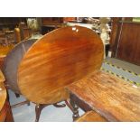 George III mahogany oval pedestal breakfast table,