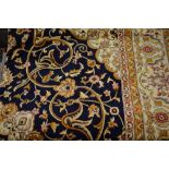 Blue ground Kashan pattern machine woollen carpet, 2.