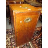 Pair of 19th Century teak and brass mounted military trunks with recessed handles, hinged lids,