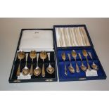 Cased set of six Sheffield silver coffee spoons, dated 1889, maker John Round and Sons,