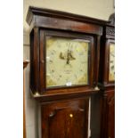 George III oak longcase clock,