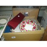 Box containing a quantity of various Royal Albert Country Rose pattern dinner ware including a