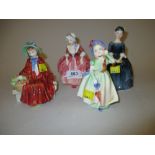 Group of four small Royal Doulton figures, ' Babie ', ' Linda ',
