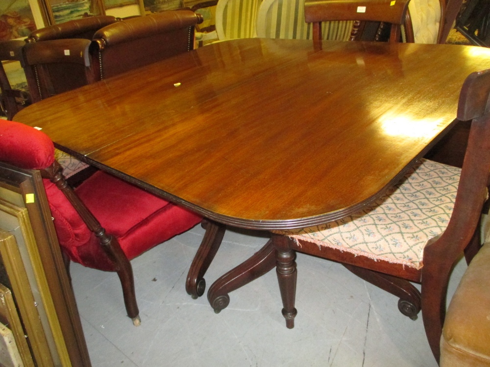 Mahogany D-end dining table,