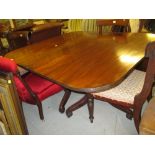 Mahogany D-end dining table,