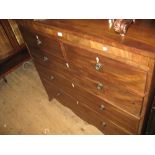 19th Century mahogany straight front chest of two short over three long graduated drawers with