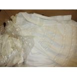 Box of various lace and linen Christening gowns etc