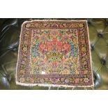 Small Persian floral design mat, 19.5ins x 19.