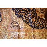 Blue ground Kashan pattern machine woollen carpet, 2.