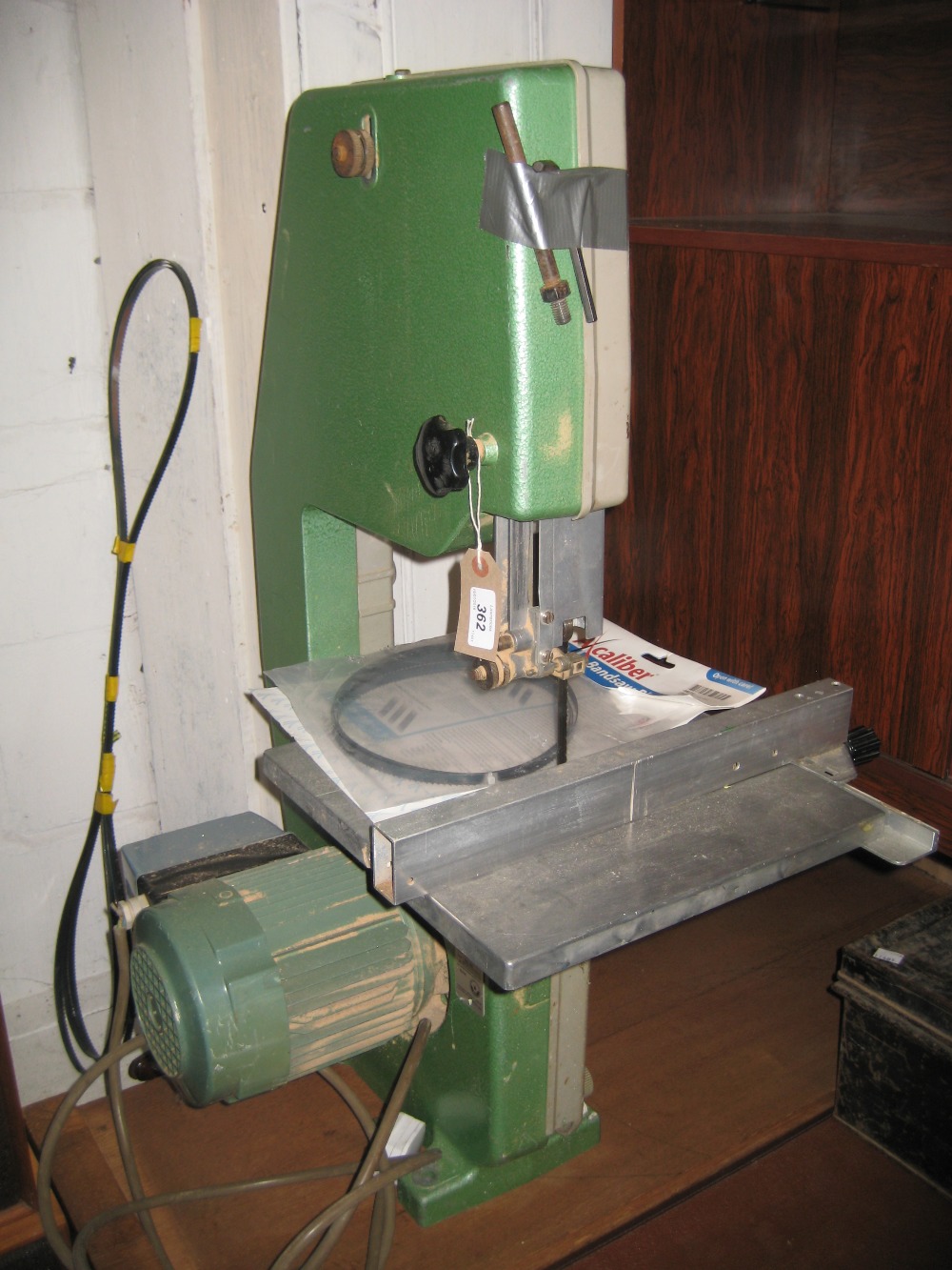 Swiss made Inca Injecta A.G. band saw with packet of spare blades