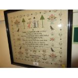 20th Century pictorial sampler by Christabel Pain 1927,