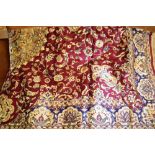 Red ground Kashan pattern machine woollen carpet, 2.