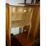 19th Century French polished pine bedside table, a single drawer above an alcove,