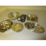 Quantity of miscellaneous silver plate including a pierced fruit bowl, miscellaneous dishes,