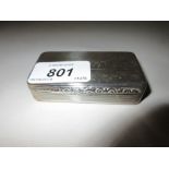 William IV rectangular Birmingham silver snuff box