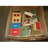 Box containing a large quantity of various twin packs of advertising related playing cards