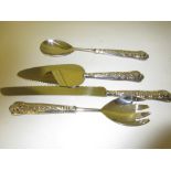 Four piece silver handled serving set