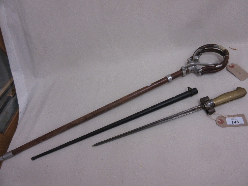 Early 20th Century bayonet and a shooting stick