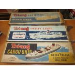 Three Triang boxed model ships, cargo ship,