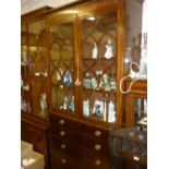 19th Century mahogany bookcase with a moulded cornice above two glazed doors,