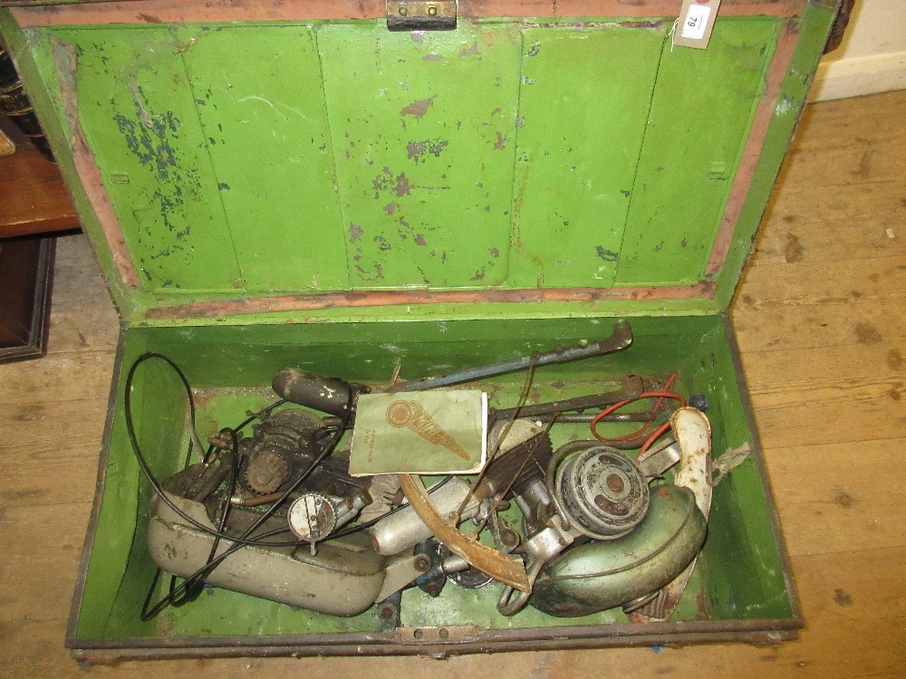 1950's Mini Motor Company gearless cycle outboard engine with booklet and another similar (a/f)