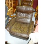 Desede leather upholstered armchair