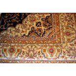 Blue ground Kashan pattern machine woollen carpet, 2.