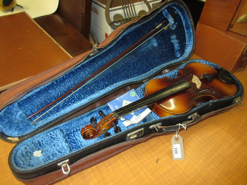 Rosetti violin and bow in a fitted case