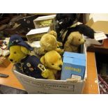 Nine various Merrythought teddy bears and soft toys,