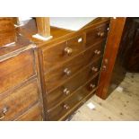 Victorian mahogany straight front chest of two short and three long drawers with knob handles on a