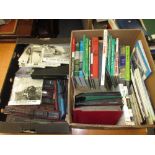 Box containing a quantity of various models of trains,
