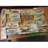 Box containing a quantity of various Airfix aircraft kits,