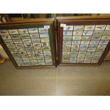 Two framed sets of cigarette cards of aircraft,