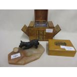 1920's Onyx ashtray mounted with a spelter figure of a Scottie dog,