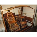 Reproduction beechwood four poster bedstead