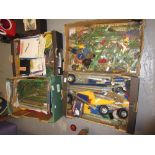 Large collection of Meccano construction toys in four trays