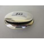 Mappin and Webb oval silver snuff box with hinged cover