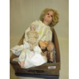 Armand Marseille bisque headed doll (for restoration) together with a quantity of other bisque and