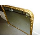 19th Century giltwood dome topped overmantel mirror