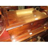 Georgian exotic hardwood colonial writing / document box with hinged cover and lift-out tray,